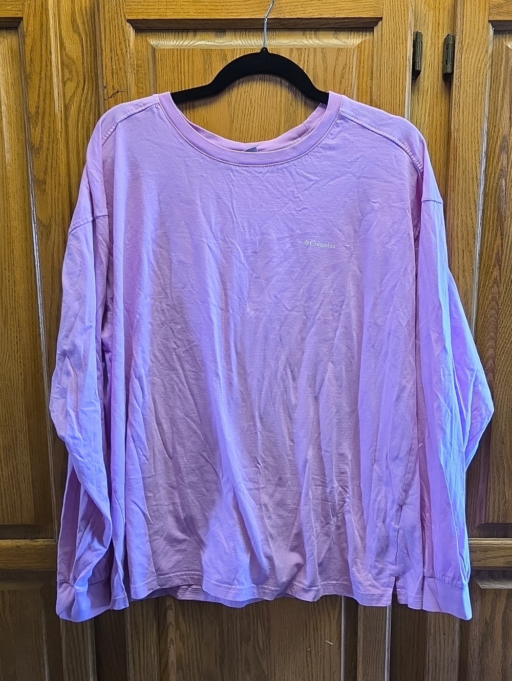 Columbia Women’s L/S Tee - 100% Cotton, Pink, XXL